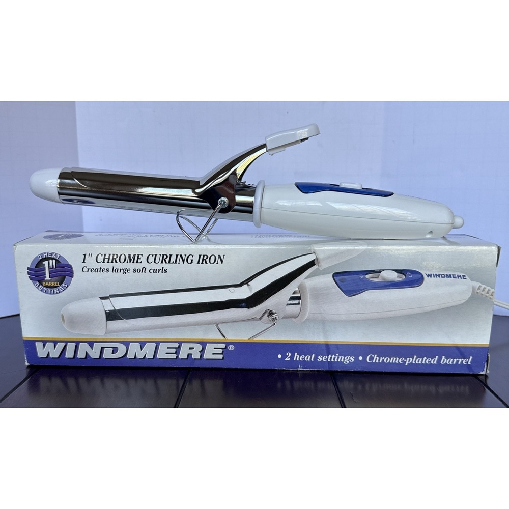Vintage‎ Windmere 1 Inch Barrel Chrome Curling Iron Model C1-8 NEW Open Box